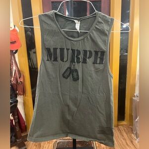 “Murph” Olive Graphic Tank Top
